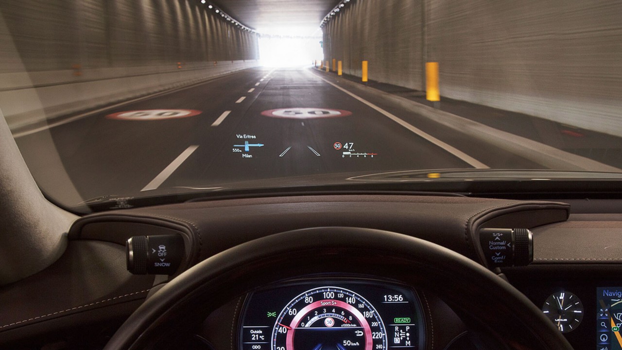 The cockpit of a Lexus LS