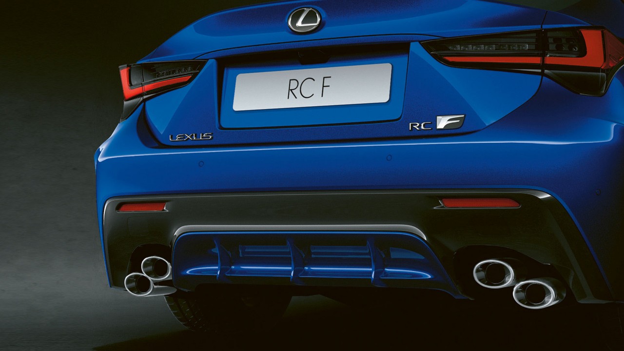 The rear exterior of the RC F